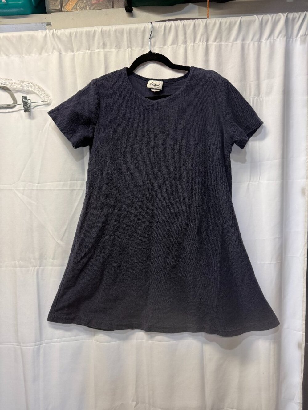 Dark Blue A-Line Vintage Cotton Dress